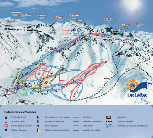 Mapas de Pista de Las leñas